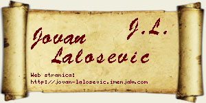 Jovan Lalošević vizit kartica